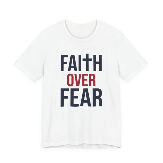Faith Over Fear Christian t-shirt design with cross