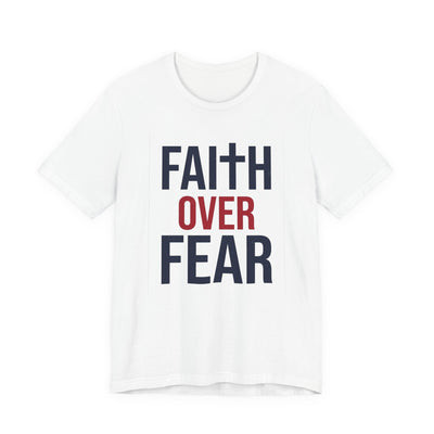 Faith Over Fear Christian t-shirt design with cross
