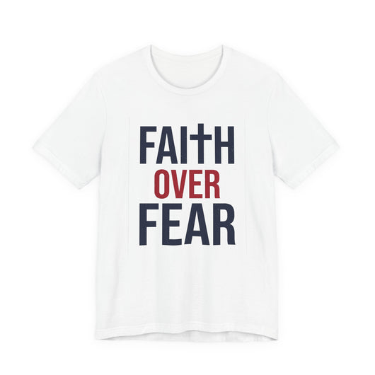 Faith Over Fear Christian t-shirt design with cross