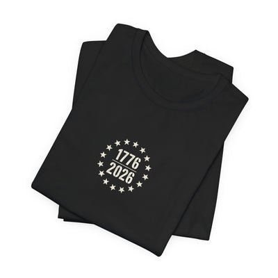 1776-2026 America 250 Flag T-Shirt — Front, Back & Sleeve Print