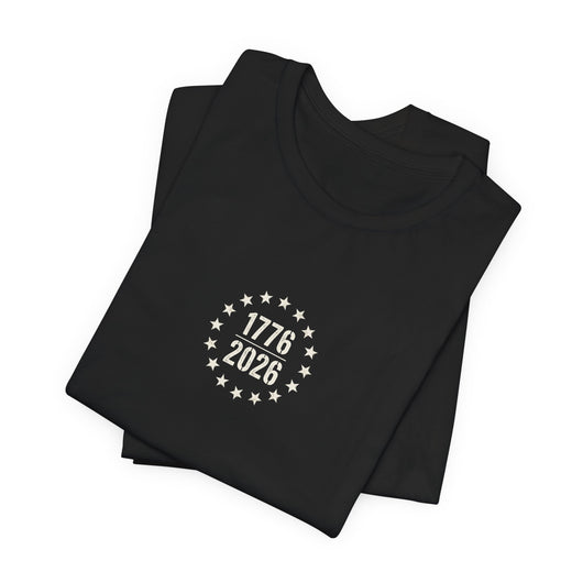 1776-2026 America 250 Flag T-Shirt — Front, Back & Sleeve Print