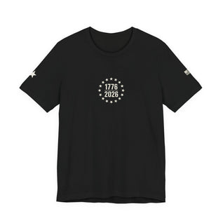 1776-2026 America 250 Flag T-Shirt — Front, Back & Sleeve Print