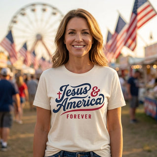 Jesus & America Forever Script T-Shirt
